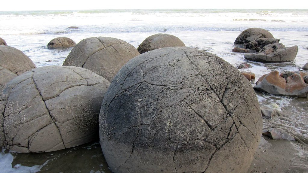 Les Moeraki Boulders en Nouvelle-Zélande